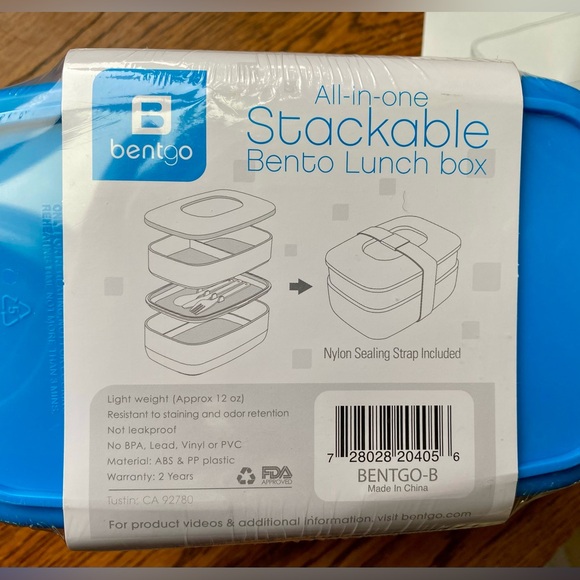 NEW! BENTGO All In One Stackable Lunch Box + Insulated Bag BLUE - Picture 5 of 7